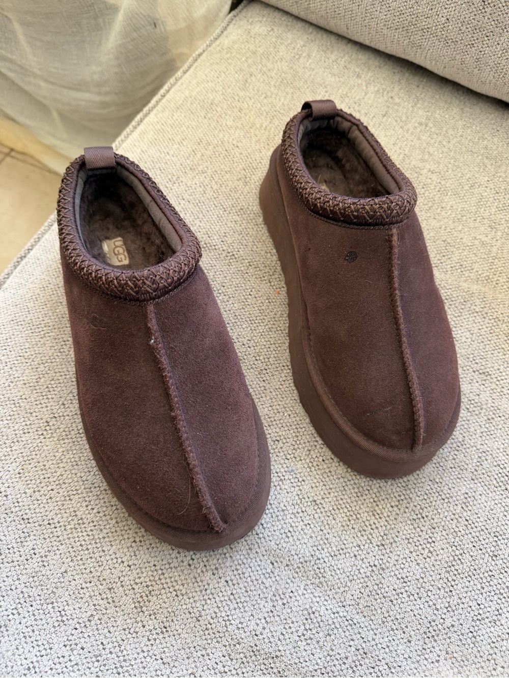 UGG women’s Brown Cozy Slip-On Shoes